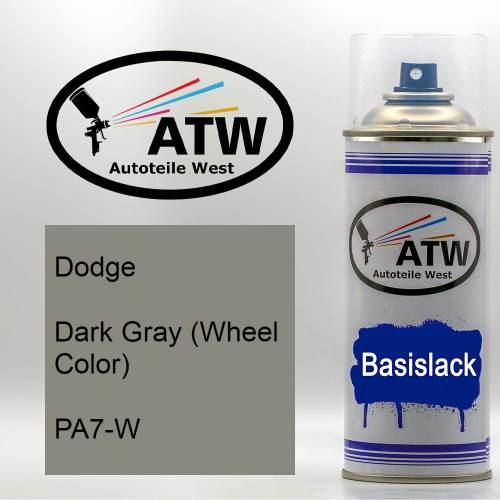 Dodge, Dark Gray (Wheel Color), PA7-W: 400ml Sprühdose, von ATW Autoteile West.